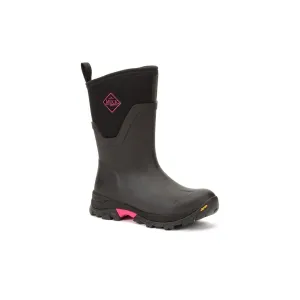 Muck Boots Arctic Ice Mid AGAT Rubber Black/Hot Pink Wellington Boots